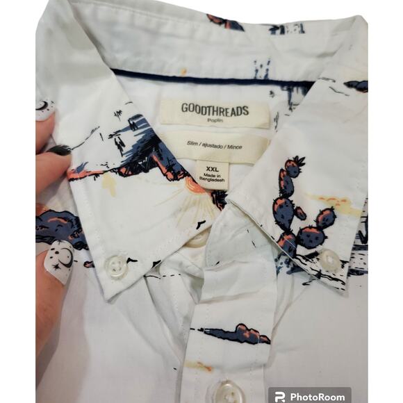 Goodthreads | Slim Poplin Cactus Shirt | Size XXL - Picture 2 of 4